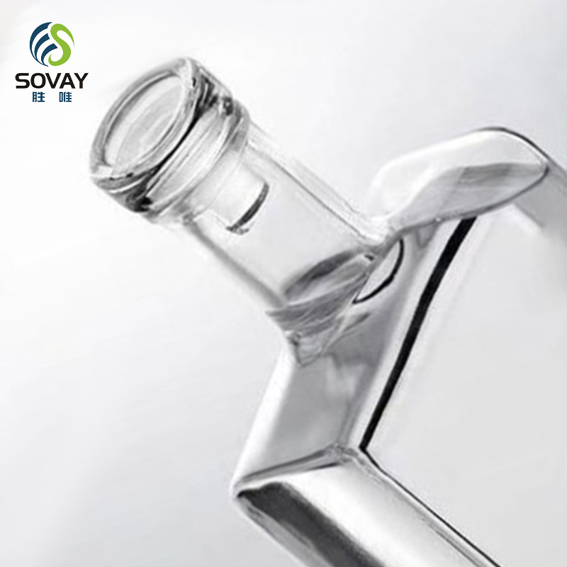 SW134 High-Quality Beautifully Designed Sealed Clear Brandy Tequila Glass Bottle for Spirits