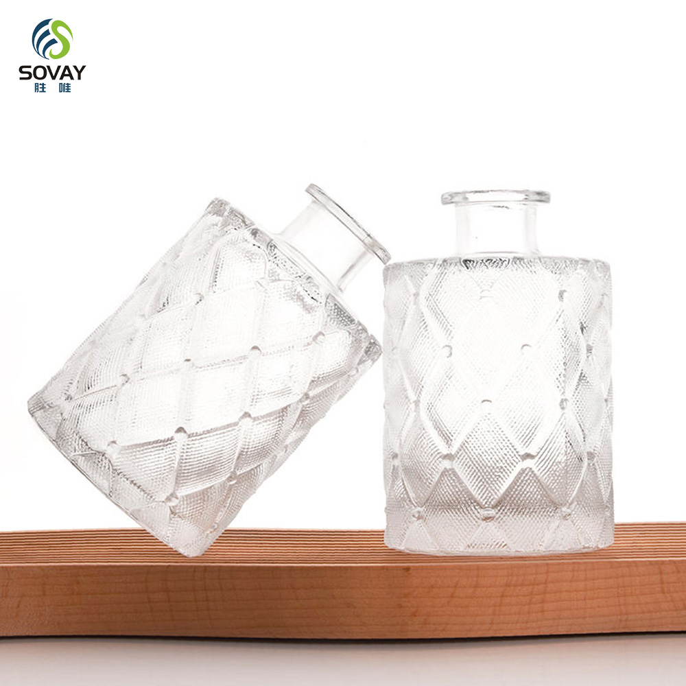 SW147N 200ml Clear Cylinder Reed Diffuser Glass Bottle with Cork-Sealed Empty Essential Oil Diffuser for Liquid Soap