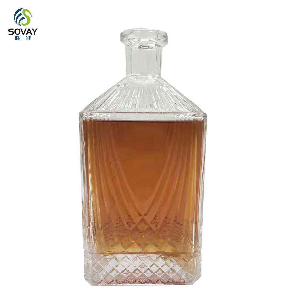 SW165 High Quality Square Customized 750 Ml Wine Bottles Vertical Glass Beer Beverage Drinking Storage Glass Wine Bottles