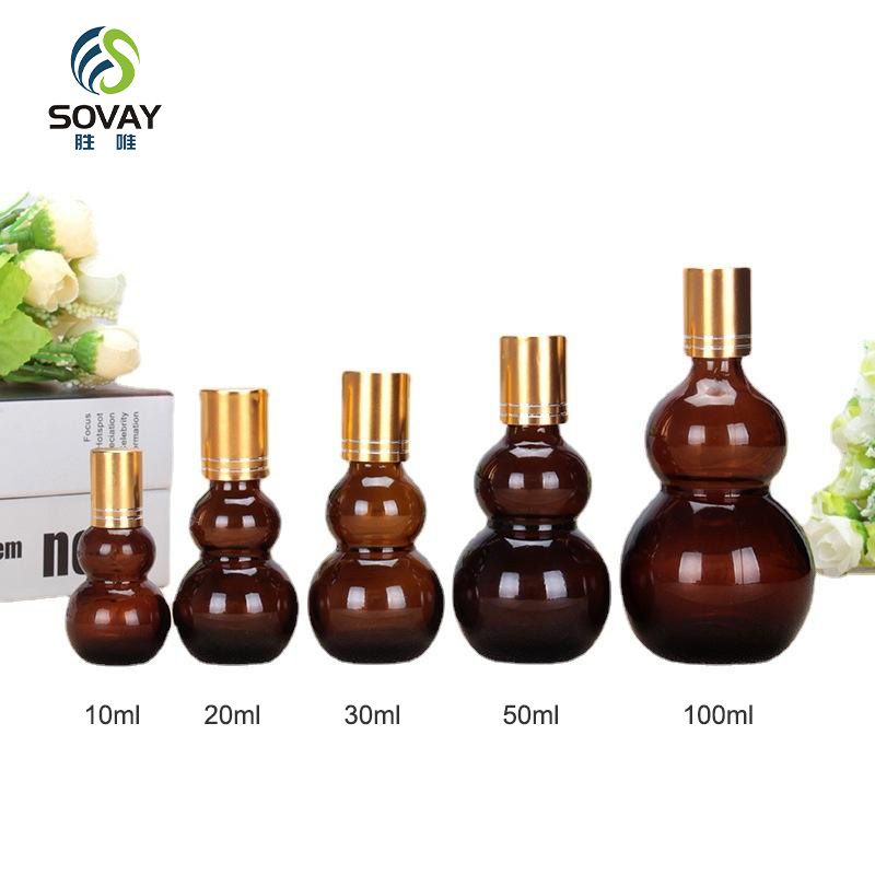 SE03 Empty Customized Amber Color 10ml 20ml 30ml 50ml 100ml New Design European Style Essential Oil Glass Bottle with Cap Dropper Screen Printing