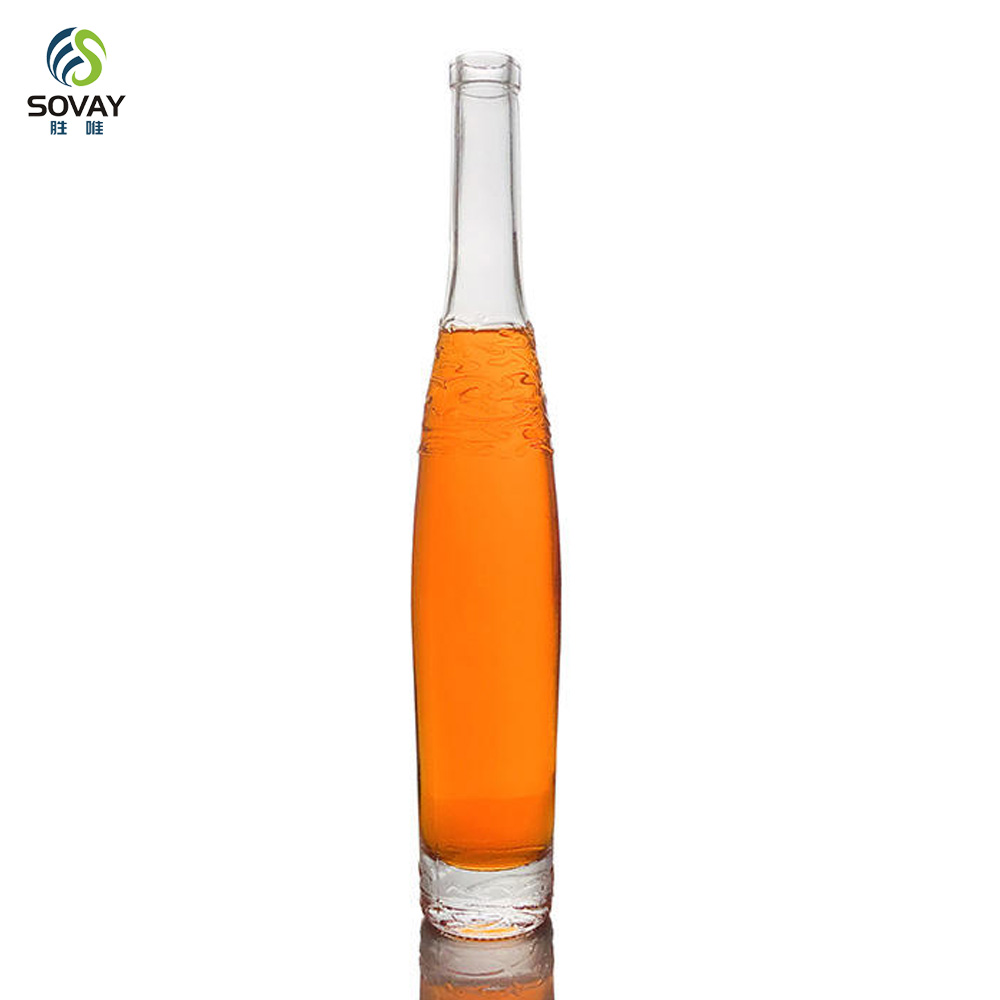 SW166 Evian 250ml Mini Glass Bottles Round Flat Shape with Cork Sealing for Tequila Cocktail Bitters Brandy