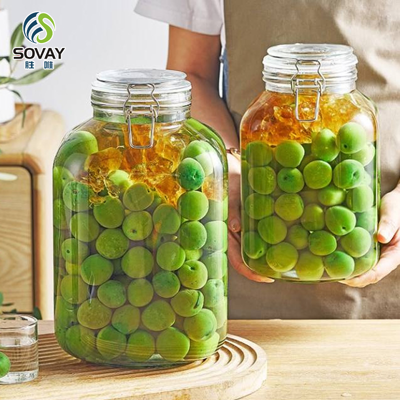 SG39N Wide-Mouth Food Airtight Sturdy Glass Canisters Dry Kitchen Storage Mason Glass Jars with Lid