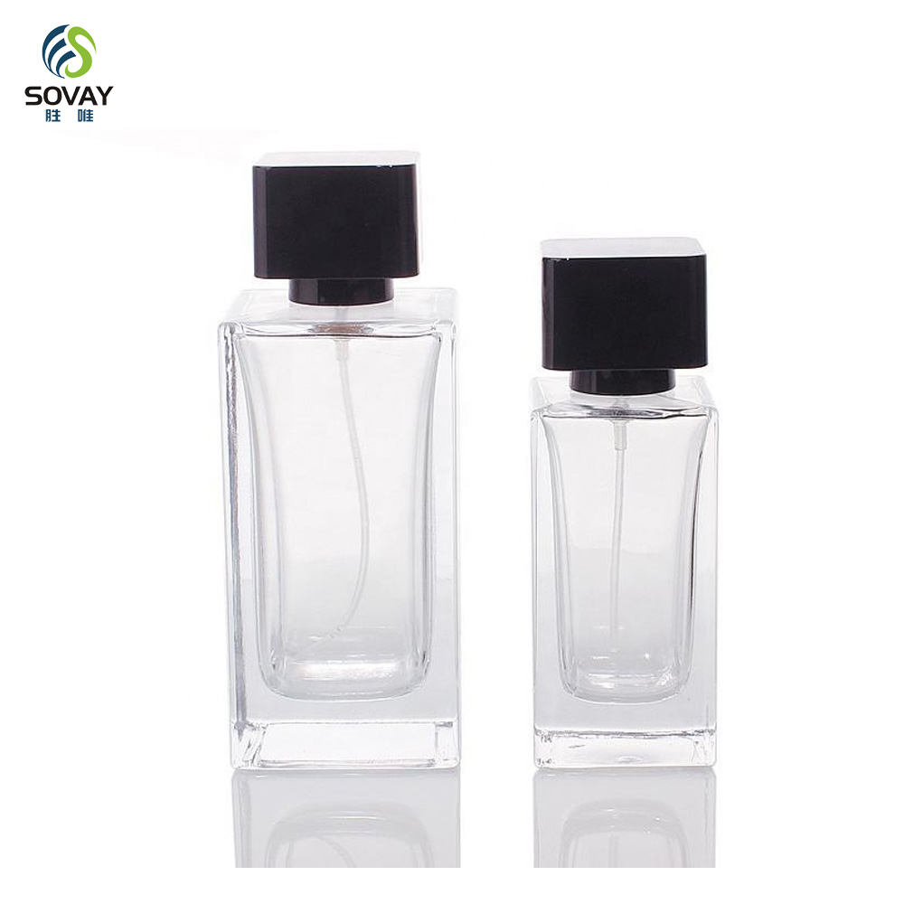 SP41 High Quality Wood Cover Emtpy Glass Perfume Bottle Wholesale 30ml 50ml 100ml Clear Glass Perfume Spray Bottle Wood Lid