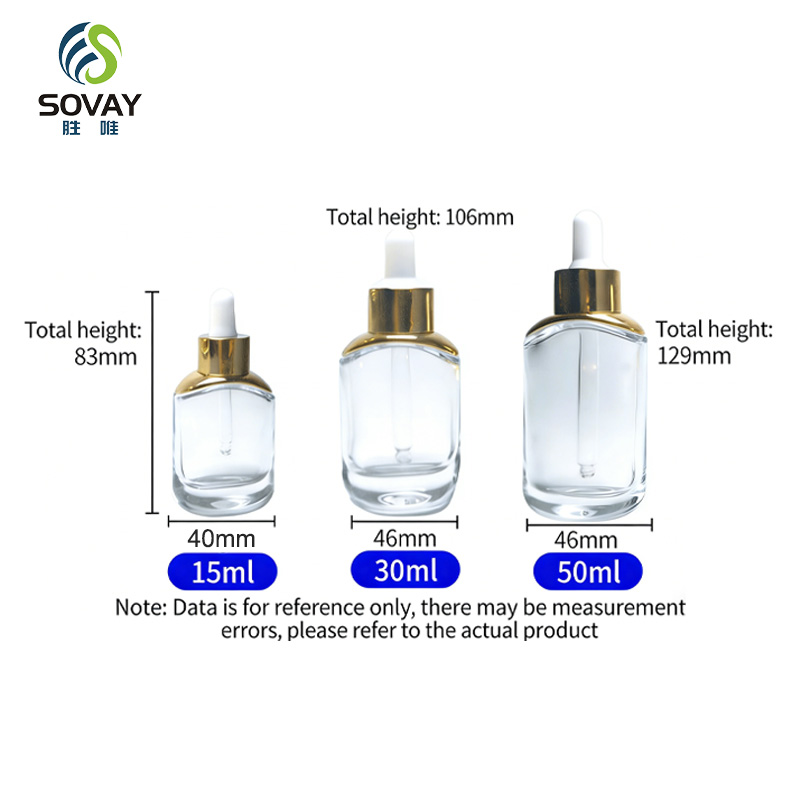 SE45N Luxury 30 Ml Thick Bottom Customized 15ml 30ml 50ml Oval Glass Dropper Bottle Serum Essential Oil Perfume Glass Cosmetic Bottle