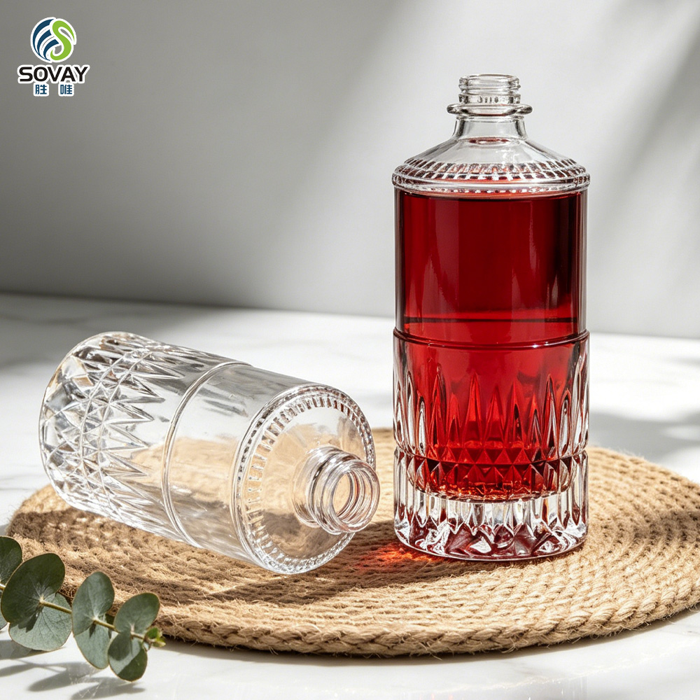 SW170 Cork Sealing Type Fancy Liquor Bottle 500ml Glass Bottle for Vodka