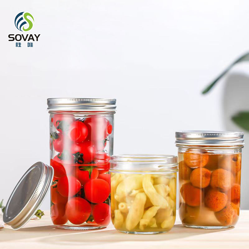 SG16 Wholesale Empty 100ml to 1000ml Wide Mouth Honey Jam Storage Glass Jar Pickle Food with Screw Cap