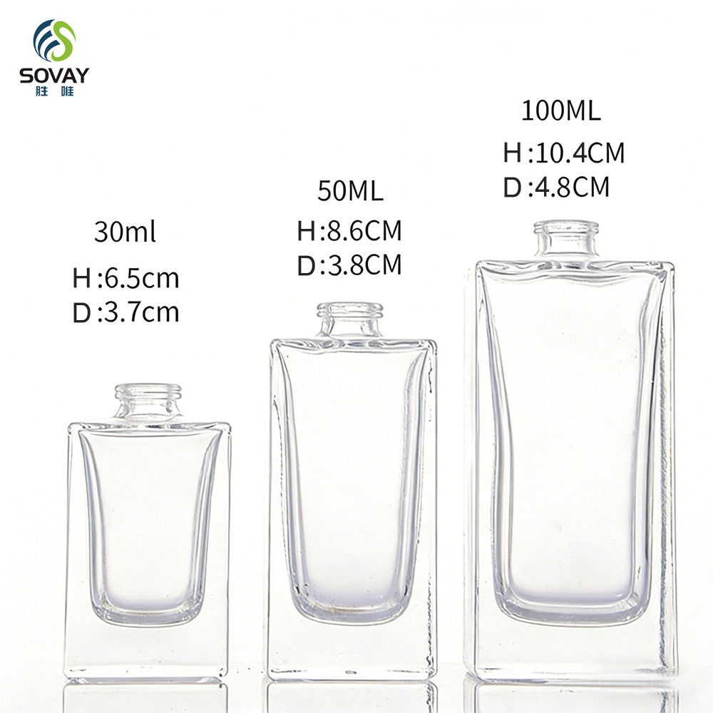 SP41 High Quality Wood Cover Emtpy Glass Perfume Bottle Wholesale 30ml 50ml 100ml Clear Glass Perfume Spray Bottle Wood Lid