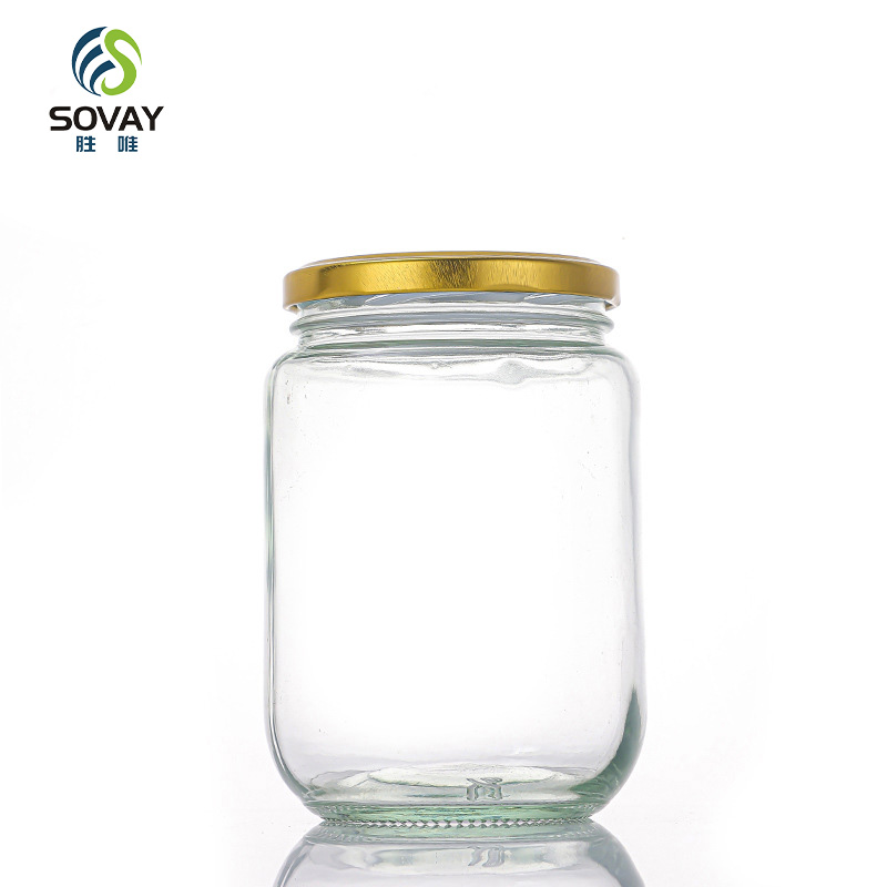 SG45 150ml 195ml 240ml 260ml 280ml 350ml 450ml 480ml 500ml 750ml 1000ml Spice Honey Jam Food Storage Recoverable Round Glass Jars with Lid