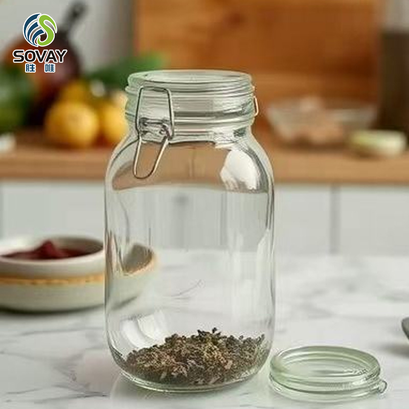 SG39N Wide-Mouth Food Airtight Sturdy Glass Canisters Dry Kitchen Storage Mason Glass Jars with Lid