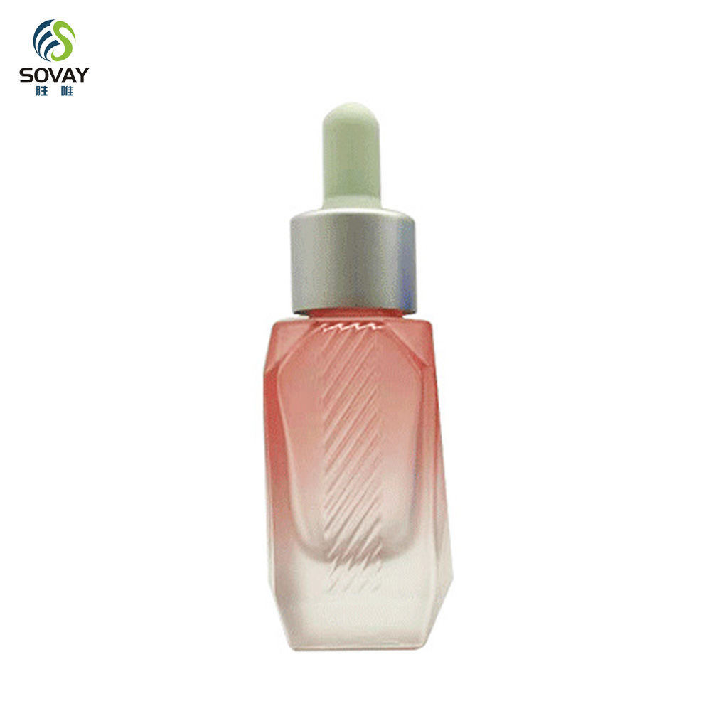 SE59 Luxury 30ml 50ml Flat Shoulder Square Serum Bottle Empty Thick Bottom 30 Ml Square Glass Essential Oil Bottle with Dropper