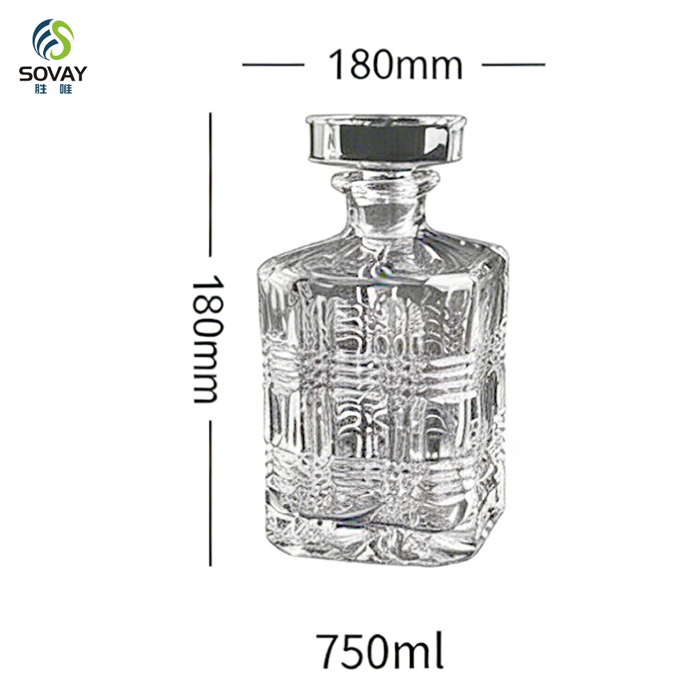 SW146N 750ml Manufacturer Customized High-Quality Whisky Glass Transparent Custom Wine Bottle Whisky Bottle 750ml Whiskey Decant