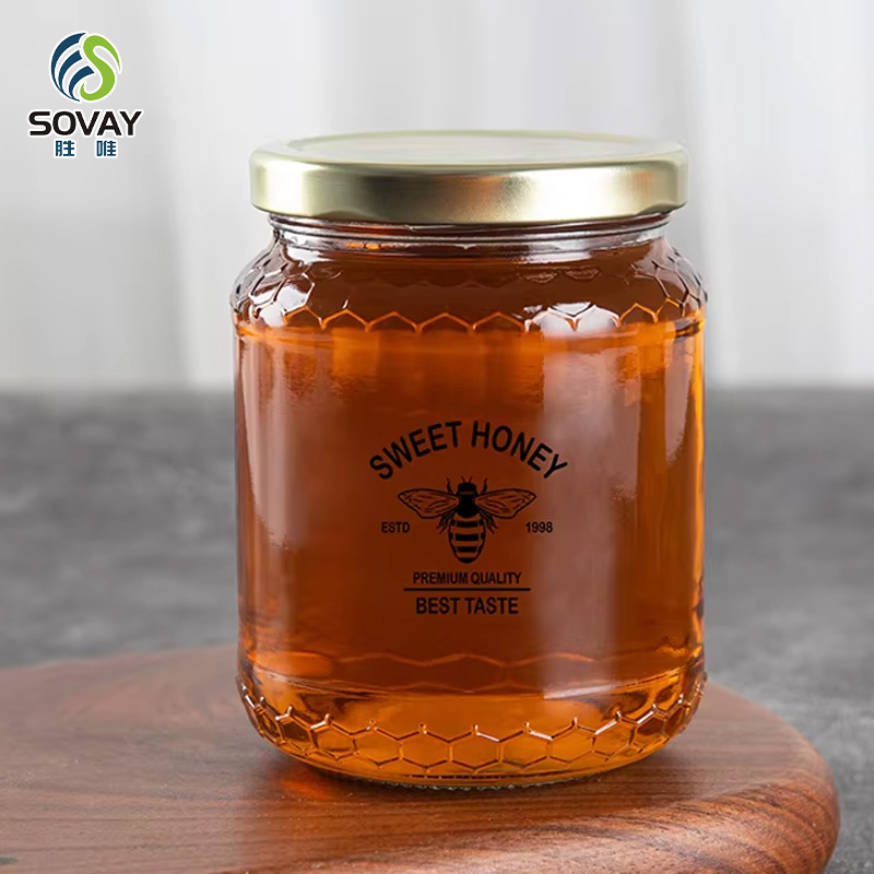 SG54N OEM Factory Clear Honey Container Glass Jam Honey Pot Jar Bottle