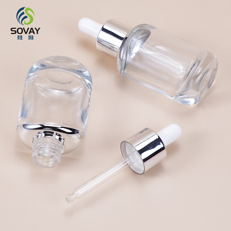 SE45N Luxury 30 Ml Thick Bottom Customized 15ml 30ml 50ml Oval Glass Dropper Bottle Serum Essential Oil Perfume Glass Cosmetic Bottle
