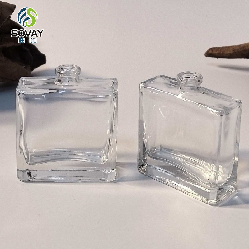 SP16 Factory Selling Clear Black Square Glass Cologne Bottle Empty Fragrance Perfume Bottle Packaging 30ml 50ml 100ml Perfume Bottles