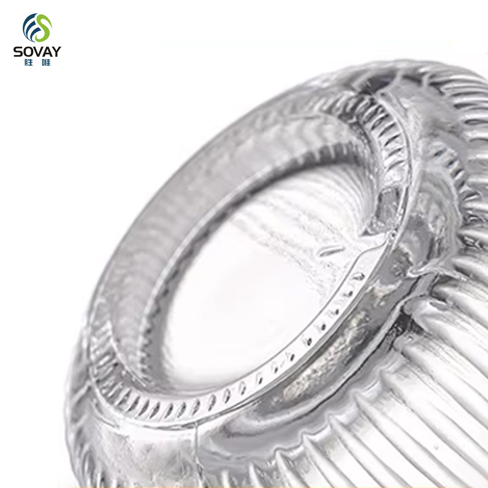 SW137 Factory Direct New Exquisite Craft Crystal Stripes Carved Window Sealing Red Wine Wine Bottles Glass Bottles