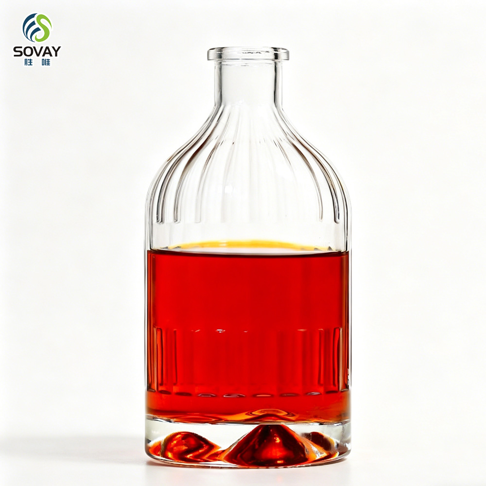 SW167 High Quality Custom Fancy Shape Clear Spirits Liquor Glass Bottles 500ml Customizable Bottle