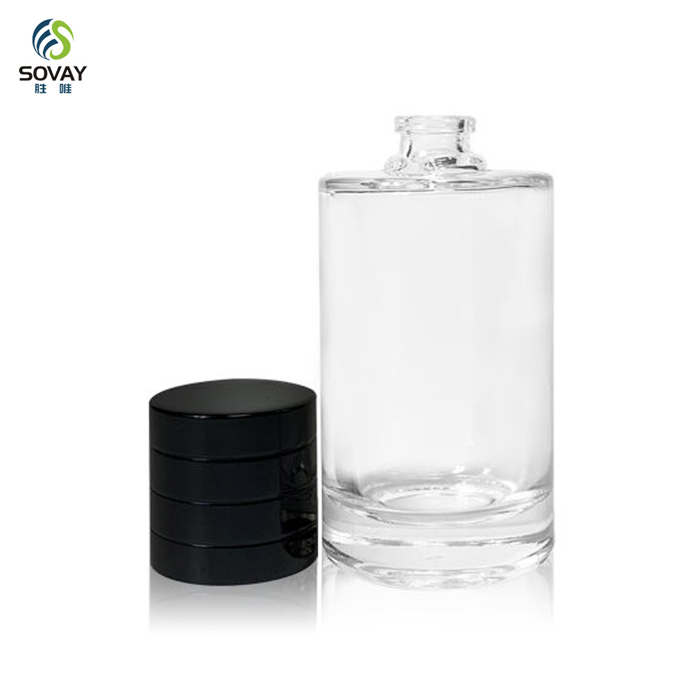 SP23 Luxury Custom 25ml 50ml 100ml Clear Frosted Cylinder Empty Spray Glass Perfume Bottle with Packaging Box
