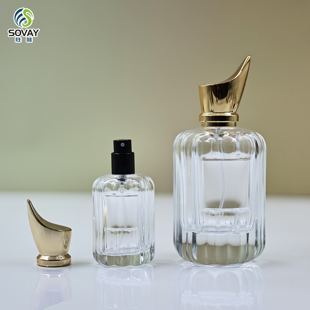 SP46 Square Spray Perfume Glass Bottle 30ml 50ml 100ml Luxury Perfume Bottle with Wooden Lid