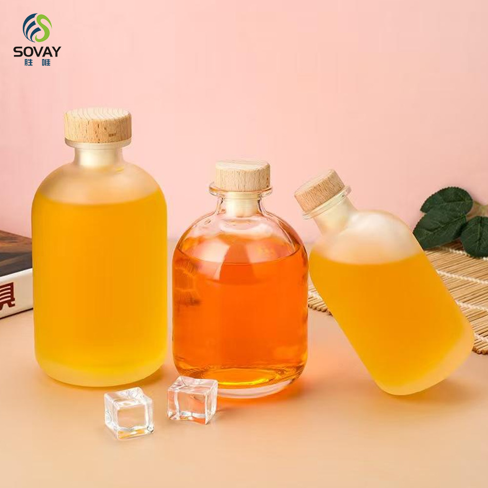 SW163 100ml 250ml 375ml 500ml Essential Oils Glass Aroma Diffuser Bottle Vodka Liquor Glass Bottle with Cap