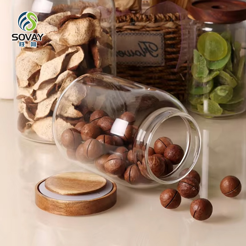 SG41N Modern Glass Spice Jar with Lid Home Kitchen Food Storage Container for Party Use