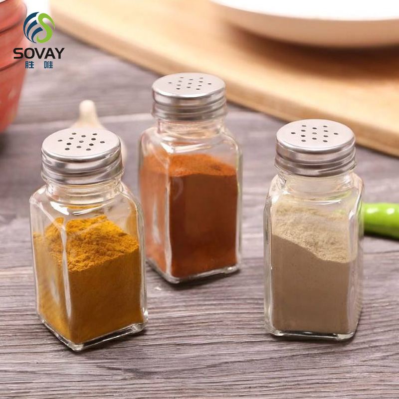 SG47N Wholesale 100ml 120ml 180ml 250ml Kitchen Seasoning Glass Bottles Steel-Lid Food Storage Jars for BBQ Chili Salt Camping & Pot Use Leak-Proof