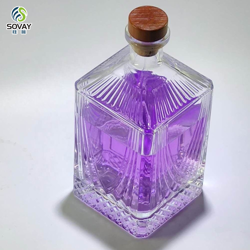 SW165 High Quality Square Customized 750 Ml Wine Bottles Vertical Glass Beer Beverage Drinking Storage Glass Wine Bottles