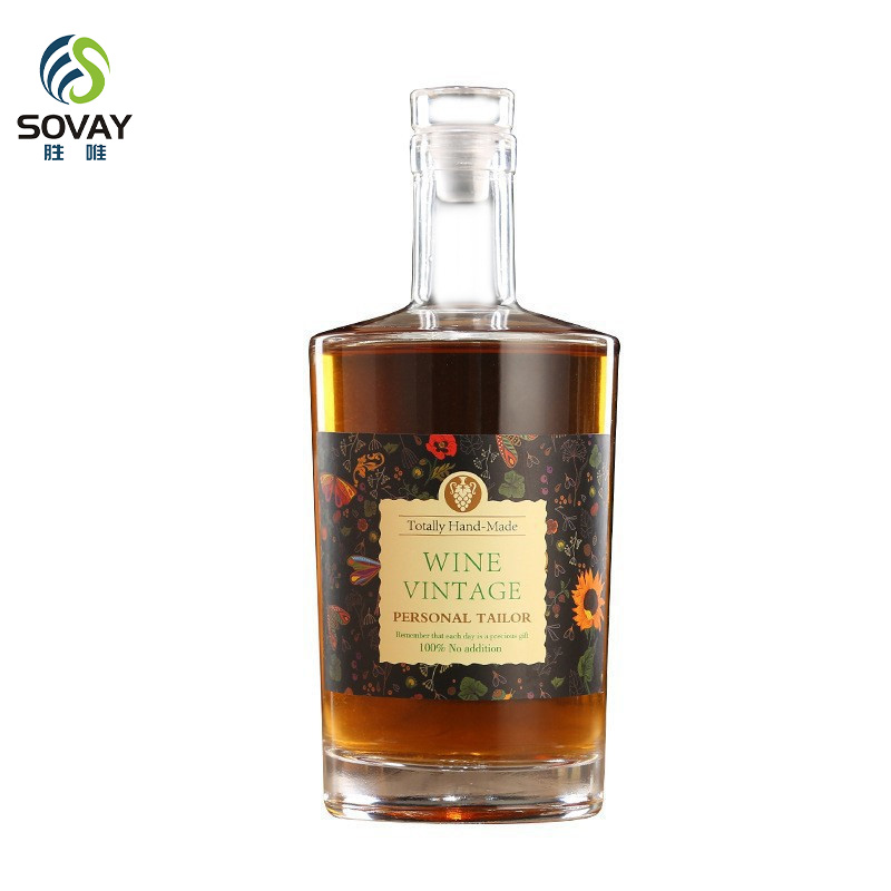 SW132N in Stock Custom Shape 100ml 200ml 375ml 500ml 750ml Glass Wholesale Rum Whiskey Liquor Gin Wine Spirit Vodka Bottle Container