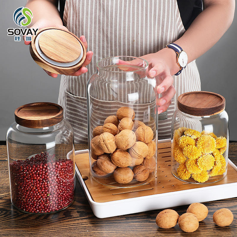 SG41N Modern Glass Spice Jar with Lid Home Kitchen Food Storage Container for Party Use