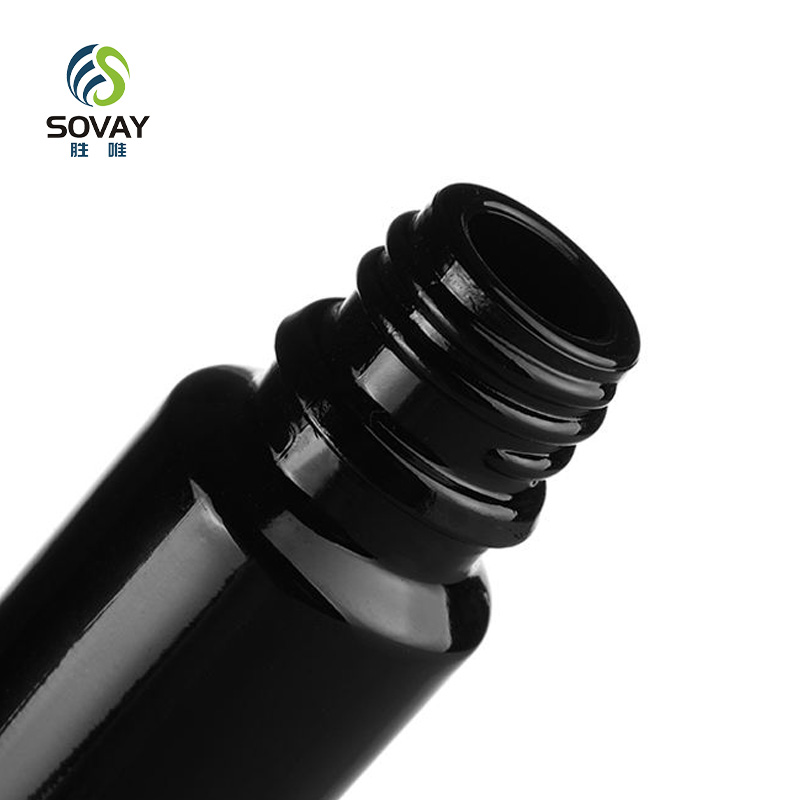 SE40 Matte Black Glass Essential Oil Serum Dropper Bottle with Tamper Proof Screw Cap 5ml to 100ml Sizes MOQ 100PCS
