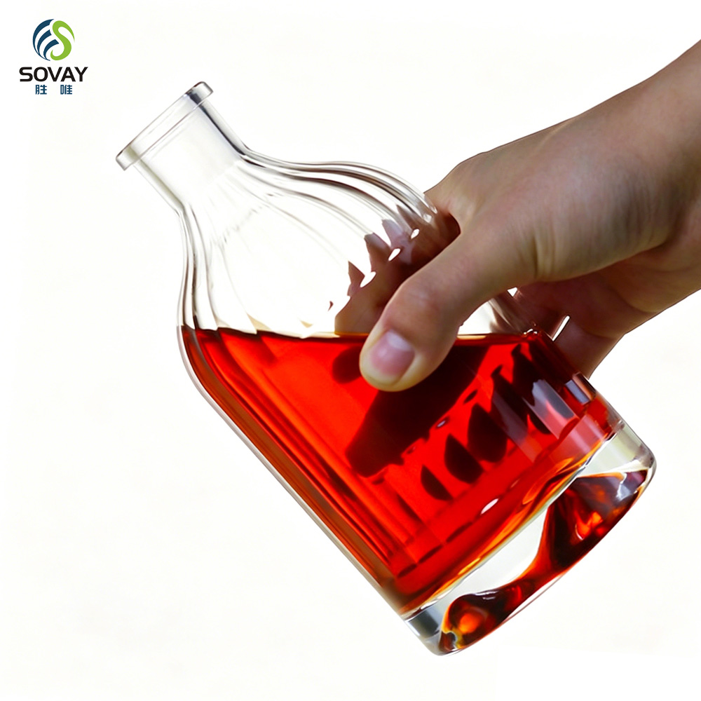 SW167 High Quality Custom Fancy Shape Clear Spirits Liquor Glass Bottles 500ml Customizable Bottle