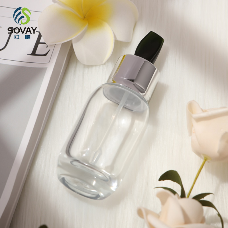 SE44 Famous Brand Premium Customizable 15ml 30ml 50ml Clear Green Glass Designs Bottles with Stirring Stick for Skin Care Serum Cream