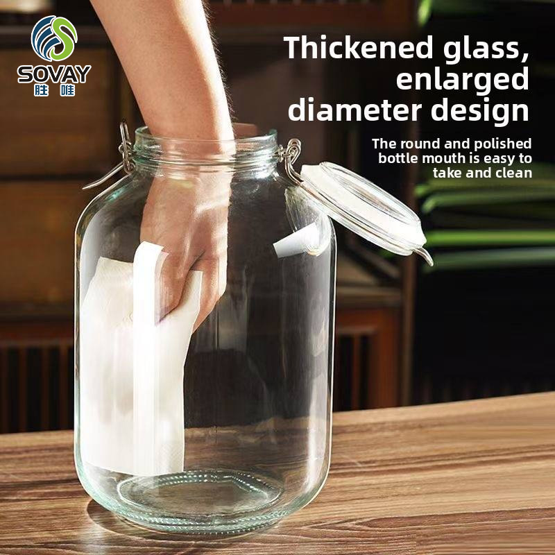 SG39N Wide-Mouth Food Airtight Sturdy Glass Canisters Dry Kitchen Storage Mason Glass Jars with Lid