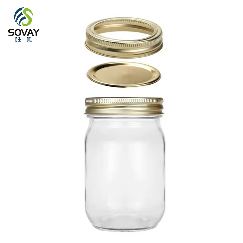 SG61N Wholesale 150ml 250ml 380ml 500ml 750ml 1000ml Food Safe Empty Glass Mason Jar Wide Mouth Jar with Lids