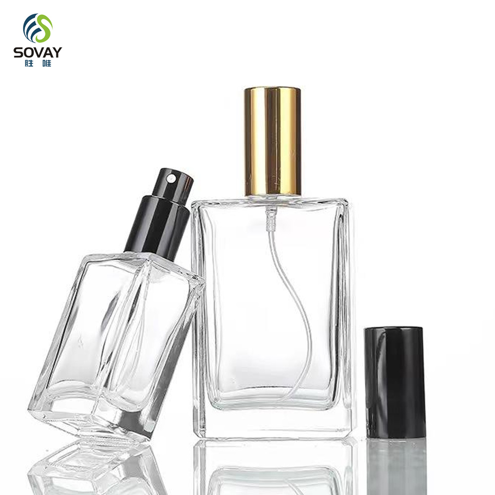 SP33N Square 30ml 50ml 100ml Luxury Empty Glass Spray Perfume Bottles Packaging Glass Bottle