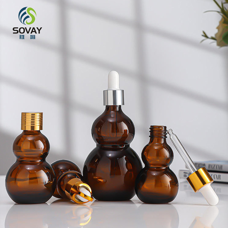 SE03 Empty Customized Amber Color 10ml 20ml 30ml 50ml 100ml New Design European Style Essential Oil Glass Bottle with Cap Dropper Screen Printing