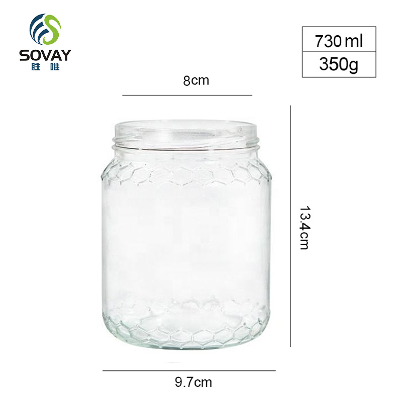 SG54N OEM Factory Clear Honey Container Glass Jam Honey Pot Jar Bottle