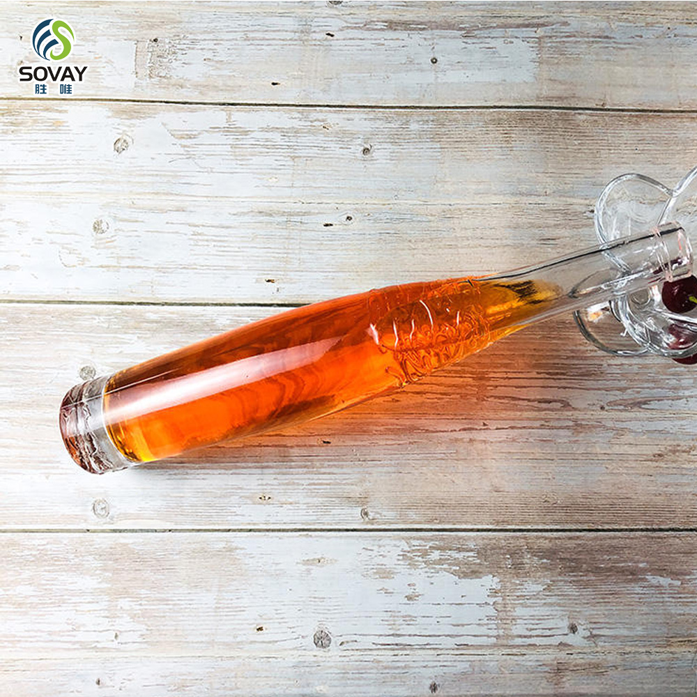 SW166 Evian 250ml Mini Glass Bottles Round Flat Shape with Cork Sealing for Tequila Cocktail Bitters Brandy