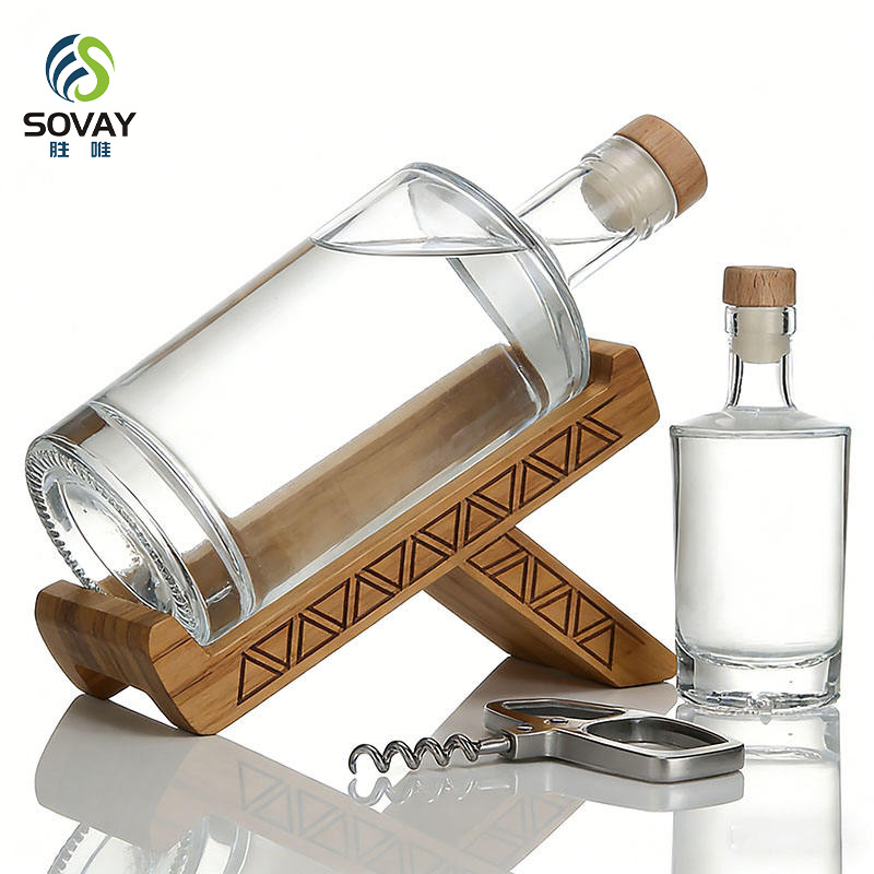 SW132N in Stock Custom Shape 100ml 200ml 375ml 500ml 750ml Glass Wholesale Rum Whiskey Liquor Gin Wine Spirit Vodka Bottle Container