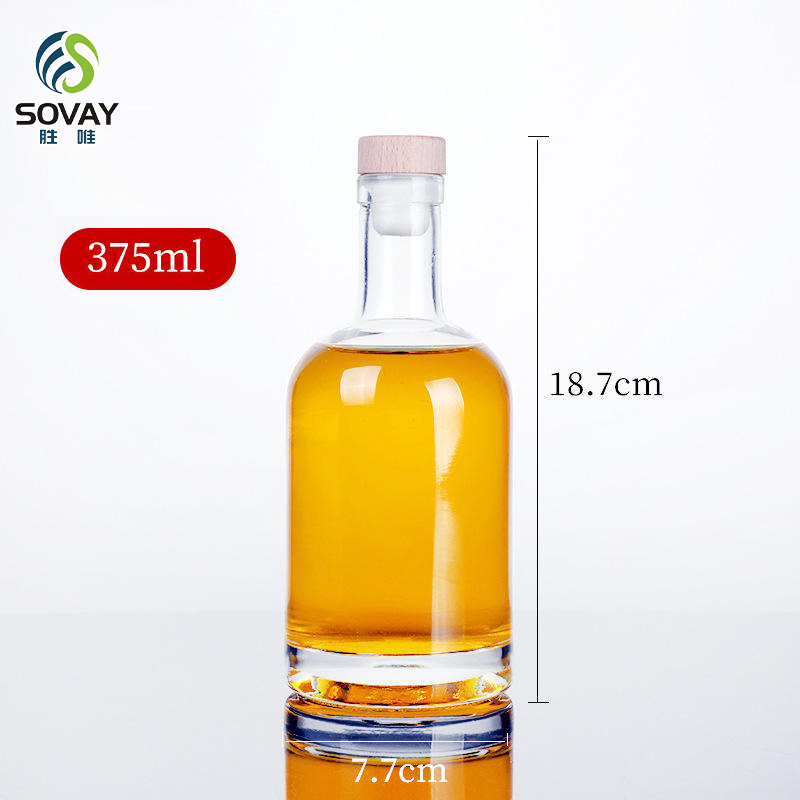 SO08N 100ml200ml375ml500ml750ml1000ml Transparent Glass Wine Bottle, Olive Oil Bottle Can Be Customized Color, Frosted Wine Bottle