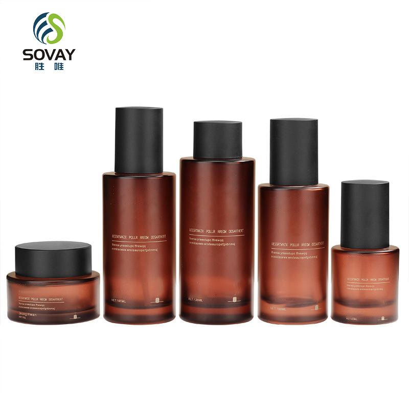 SC02N China Competitive Price Cosmetic Dropper Bottle Transparent Skincare Set Packaging Lotion Toner Perfume Oil Cream Jar