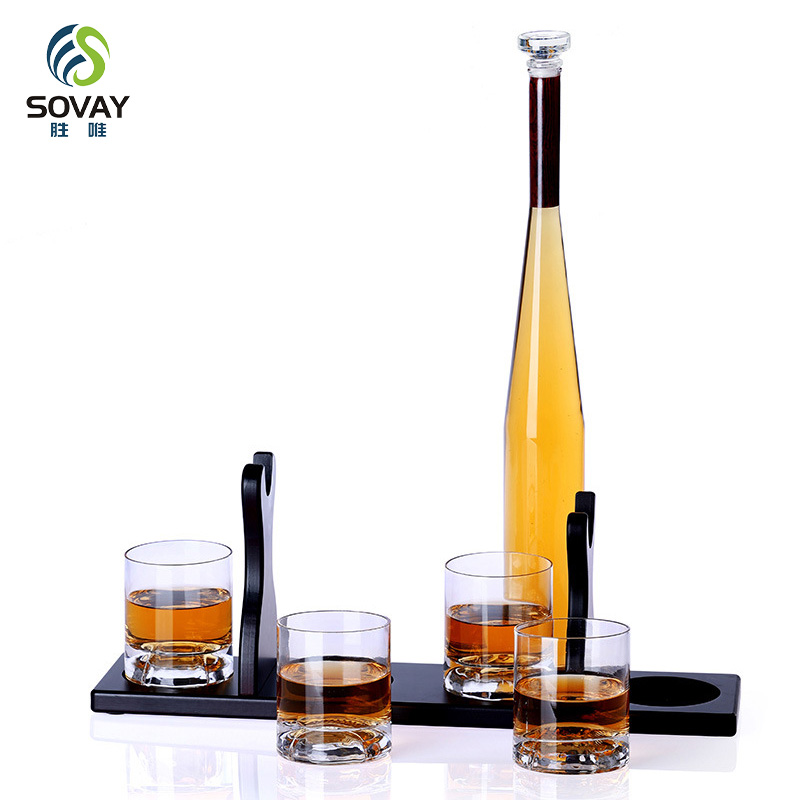 SA13N Hot Sale Whiskey Decanter Set Revolver Bottle Glass Decanter Glass Container Baseball Shaped Glass Bottle