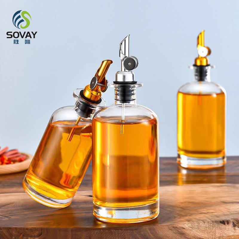 SO11N Wholesale 350ml 500ml Olive Oil Glass Bottle Kitchen Oil Dispenser Bottle Glass Oil Container with Stainless Steel Nozzle