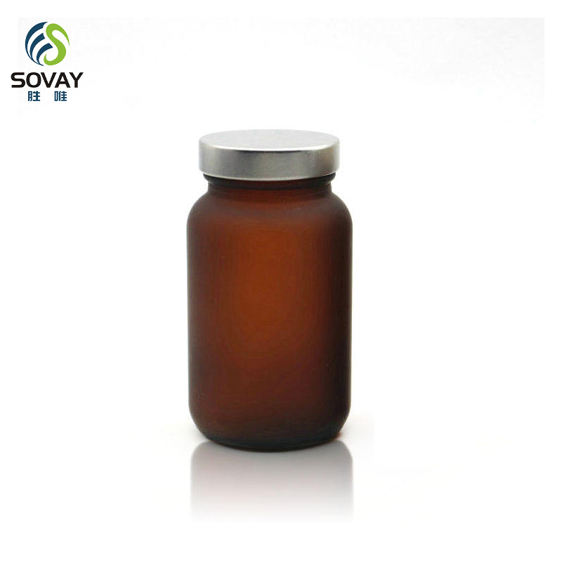 SM04 Amber Wide Mouth Pill Glass Bottle for Capsule with Cap 100ml 120ml 150ml