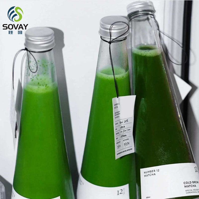 SD19 Wholesale Empty 250ML 330ML Conical Glass Drink Bottle Cold Brew Coffee Juice Glass Bottles With Aluminum Cap