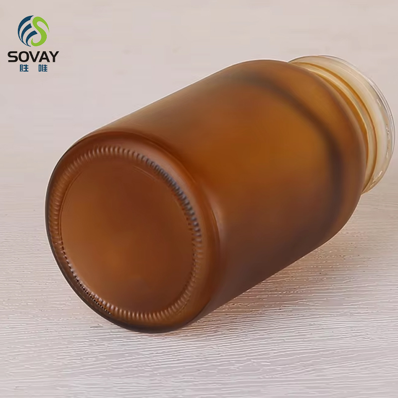SM04 Amber Wide Mouth Pill Glass Bottle for Capsule with Cap 100ml 120ml 150ml