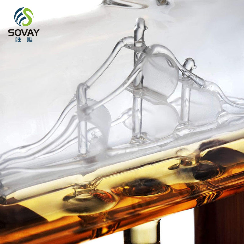 SA06N High Borosilicate 1300 Ml Glass Decanter Set with Glasses Set Barrel Decanter Set with Tumbler Glasses Bar Decanter Bar Ware