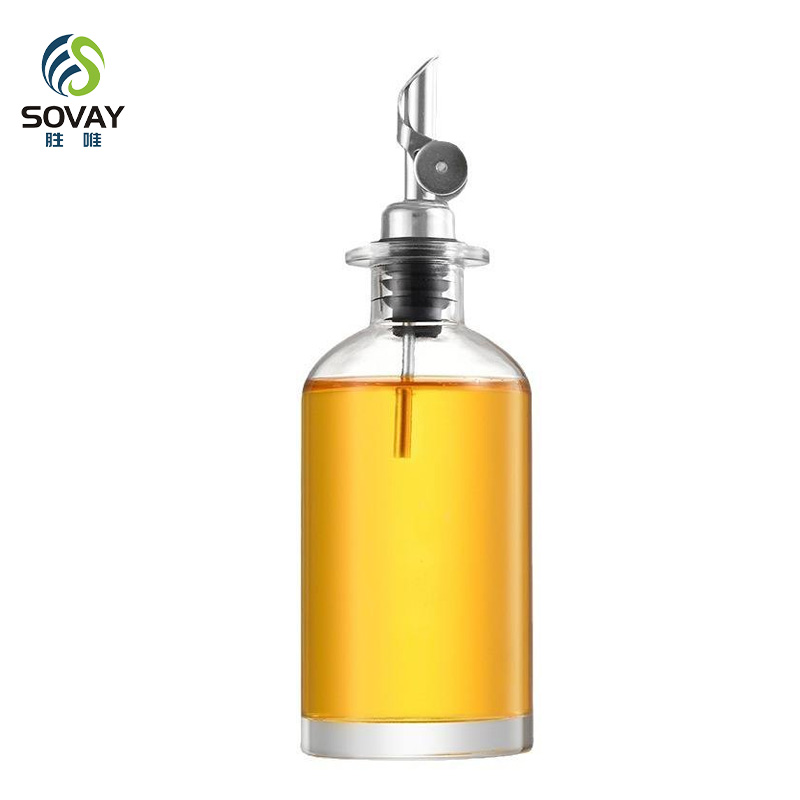 SO11N Wholesale 350ml 500ml Olive Oil Glass Bottle Kitchen Oil Dispenser Bottle Glass Oil Container with Stainless Steel Nozzle
