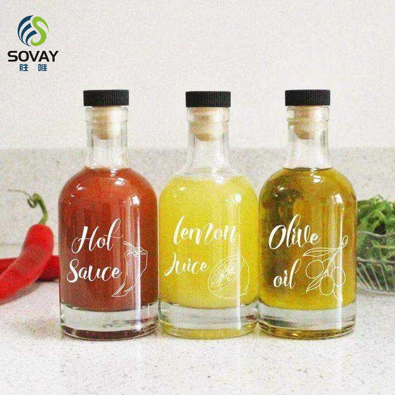 SO08N 100ml200ml375ml500ml750ml1000ml Transparent Glass Wine Bottle, Olive Oil Bottle Can Be Customized Color, Frosted Wine Bottle