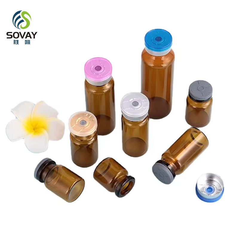SM18N Factory Price Glass Vials 3ml 5ml 6ml 7ml 8ml 10ml 15ml 20ml 30ml with Screw Cap Rubber Stopper
