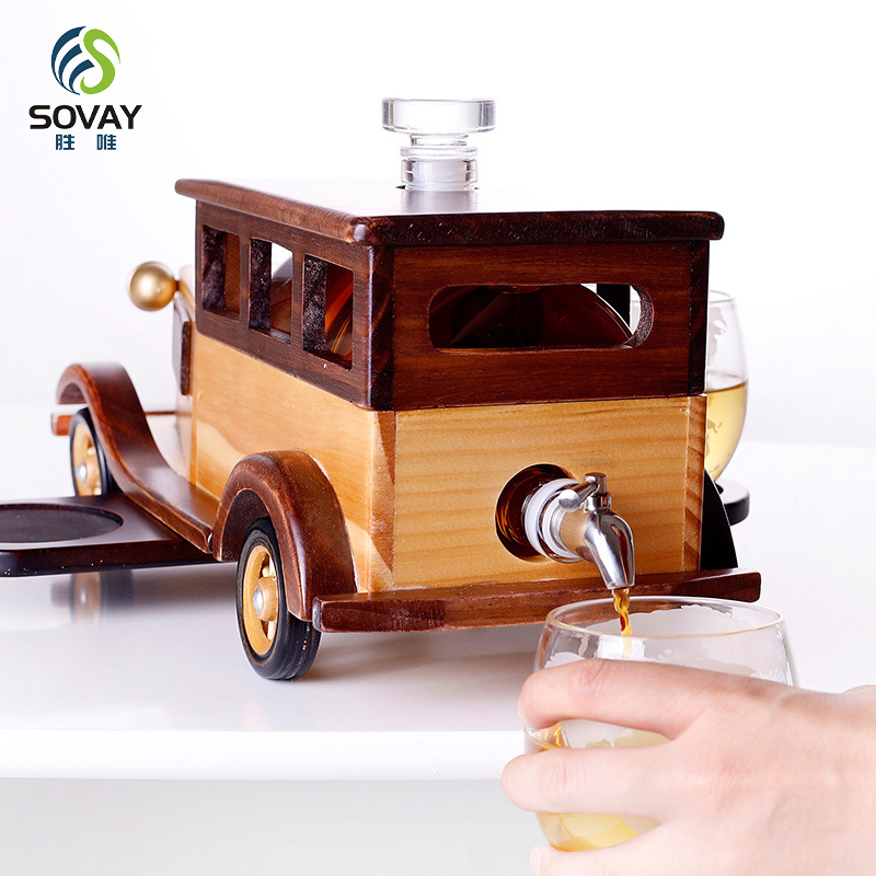 SA15N Car Glass Bottle Whiskey Glass Cup Glass Decanter Liquor Glasses Whiskey Set for Fathers Day